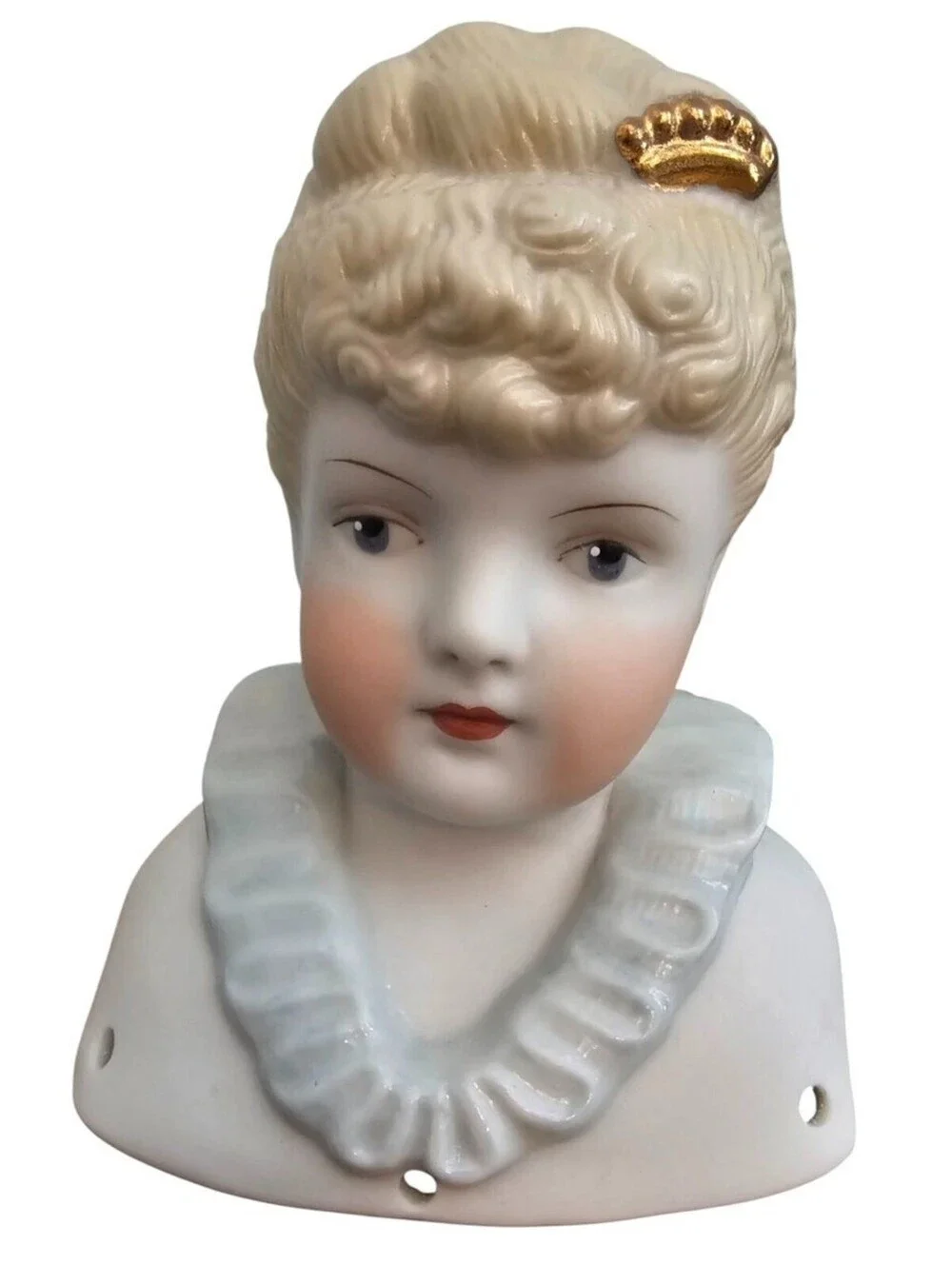 Vintage Hand Painted Bisque Doll Bust Head